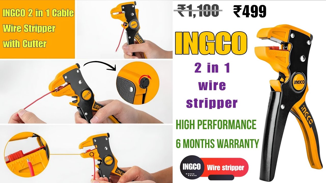 INGCO Wire Stripper | Best 2 in 1 Wire Stripper with Cutter