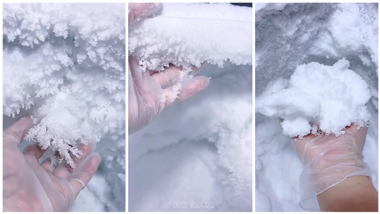 Freezer Frost Eating ❄️ Beautiful Thick Frost, Satisfying😍 #asmreating #satisfying #youtube 
