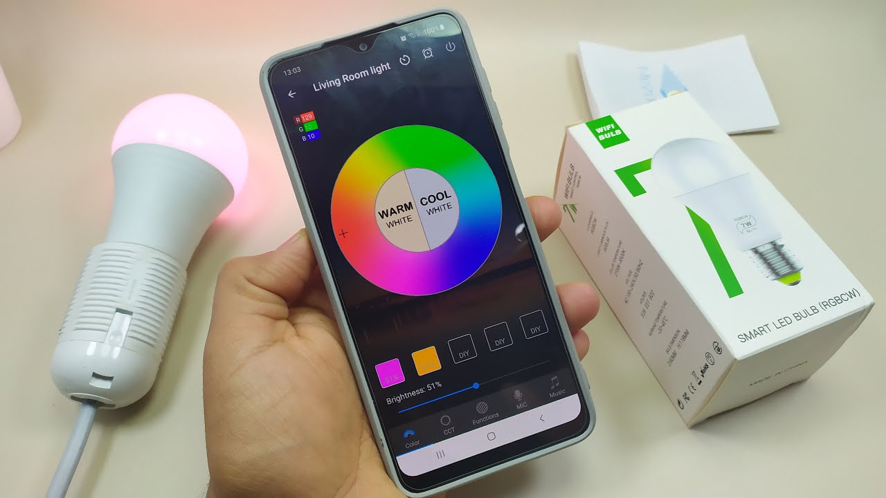 مصباح ذكي متعدد الألوان يدعم الوايفاي Mezone Smart WiFi Light Bulb