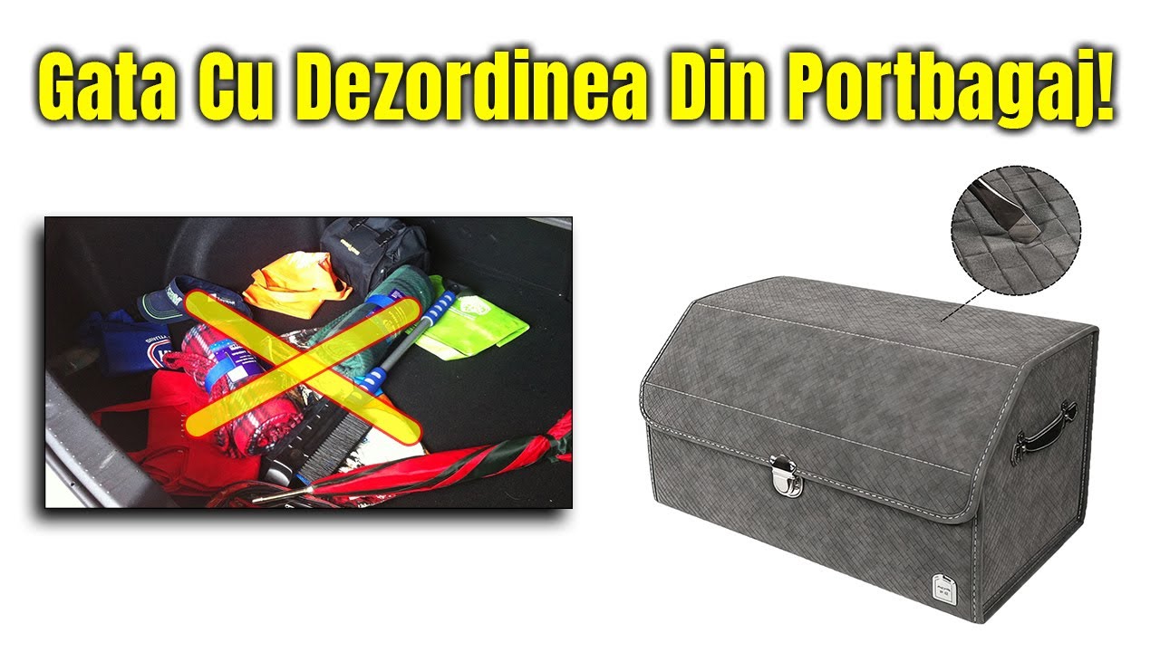 Organizator portbagaj auto gri - rezistent