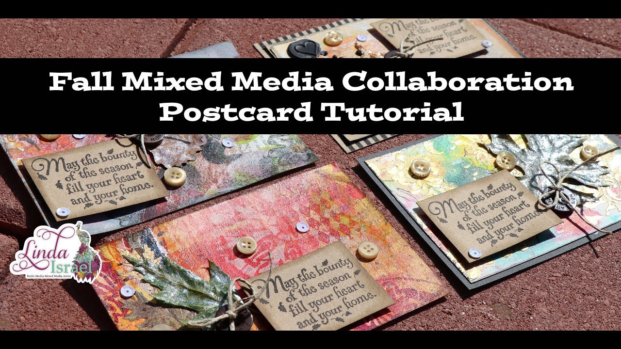Fall Mixed Media Collaboration Postcard Tutorial