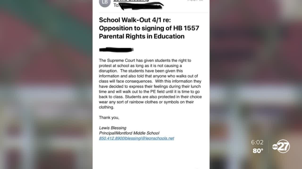 Montford Middle School students stage walk-out over 