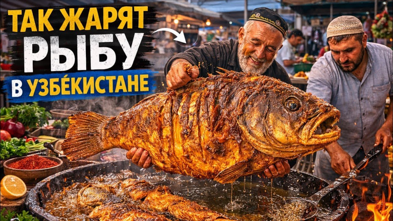 Как Узбеки Жарят Рыбу в Огромном казане! Так готовят только в Узбекистане!