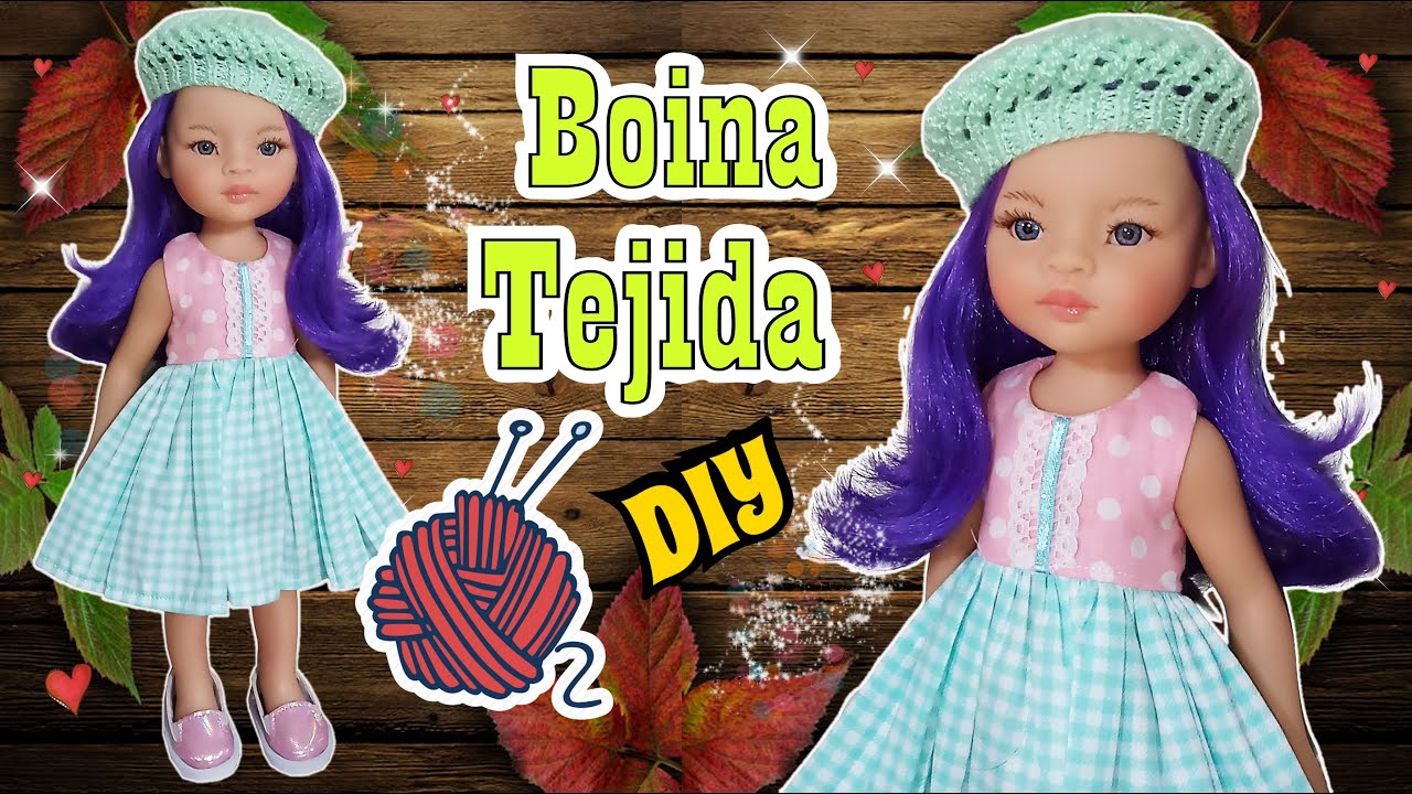 BOINA Dos agujas  para MUÑECAS Paola Reina paso a paso