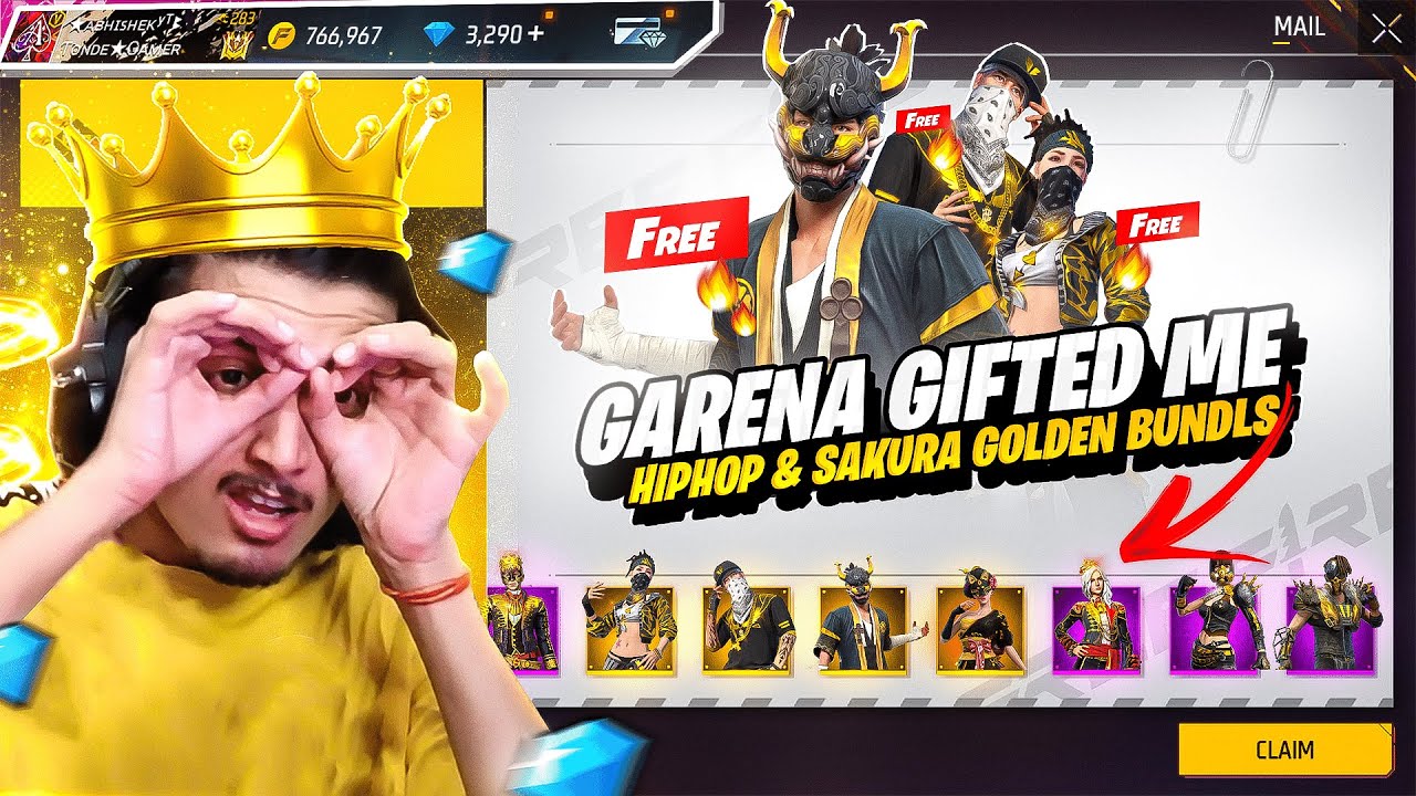 Free Golden Hiphop & Sakura Finally मिलगया 😱 ABHISHEK YT  - Garena Free
