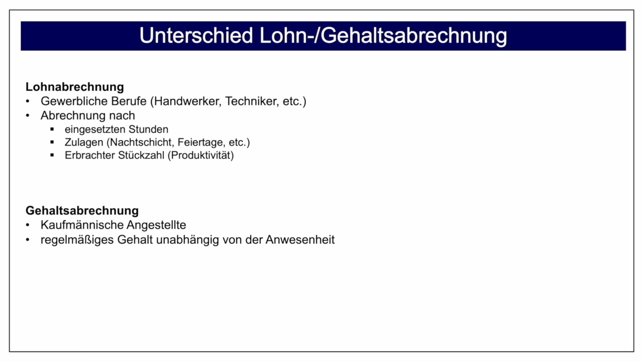Unterschied zwischen Lohn und Gehalt