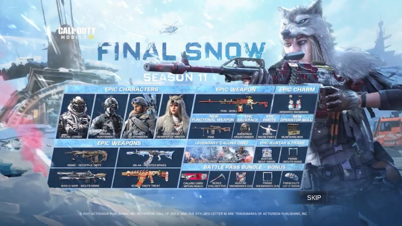 Final Snow ❄️ Season 11 : CODM - Battle Pass Unlock and Walkthrough