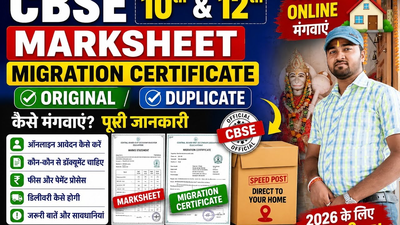 CBSE 10th & 12th Original/Duplicate Marksheet & Migration Certificate Online | Order from Home
