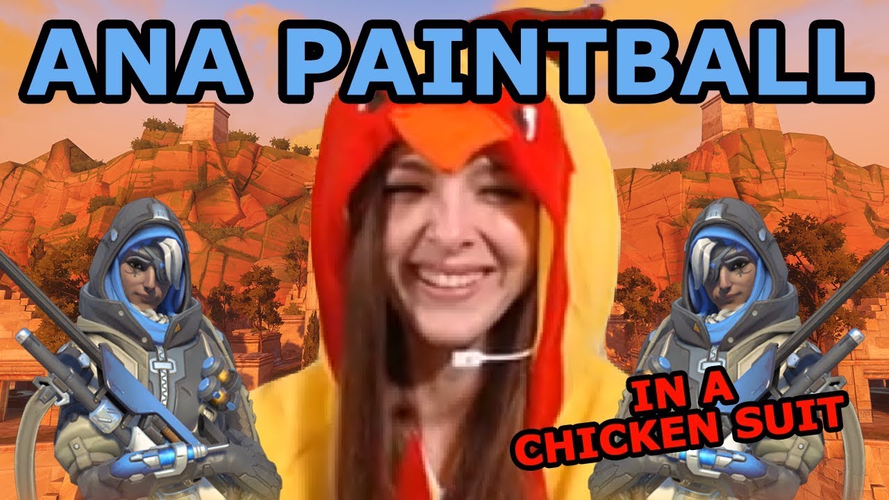 ANA PAINTBALL!!!  In A Chicken Costume - Overwatch Custom Games