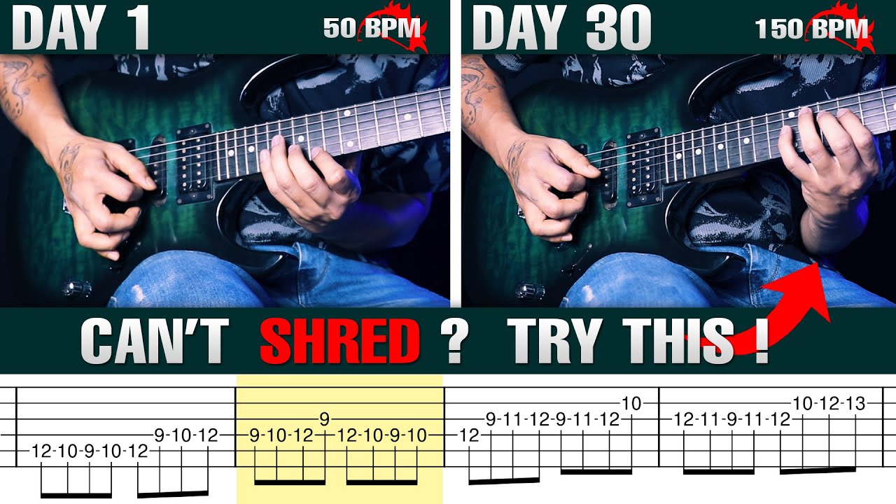5 Must Know Shred Guitar Exercises For Fast Fingers (Guitar Lesson + Tabs)