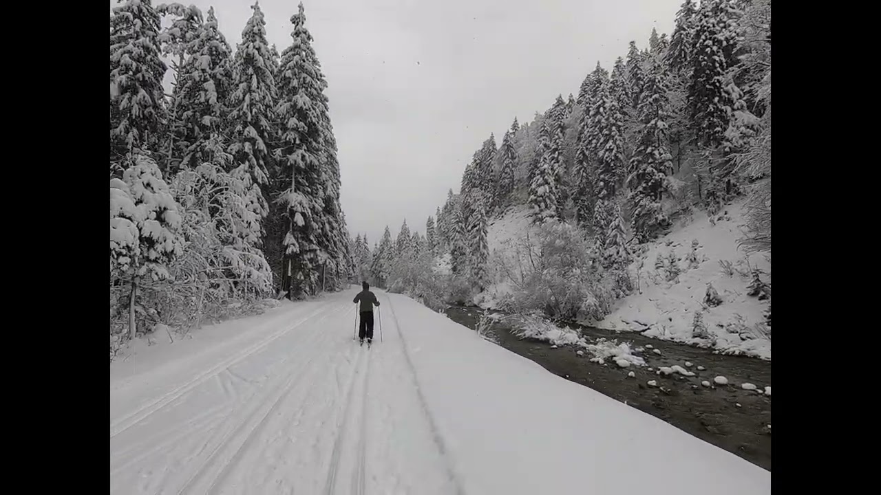 Langlauf klassisch - Loipe von Glash&uuml;tte &uuml;ber Bayerwald nach Kreuth Wanderparkplatz Klamm-K&ouml;nigsalm