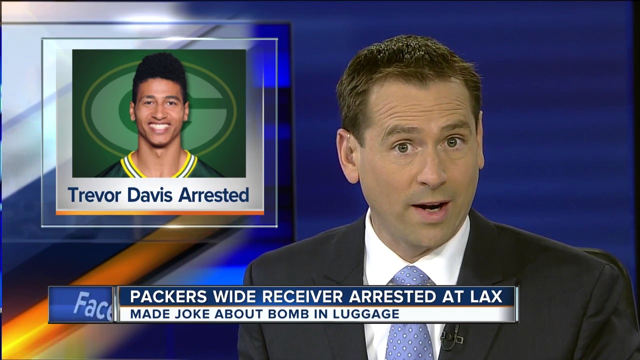 Packers wide receiver Trevor Davis arrested in L.A. for alleged 'explosives' comment in airport