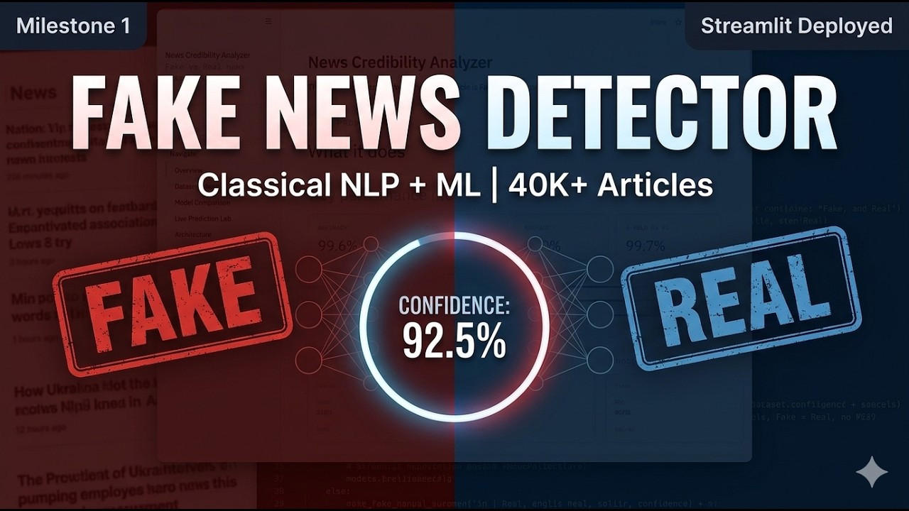 News Credibility Classification System | Milestone 1 | Classical NLP + ML | Streamlit Deployment