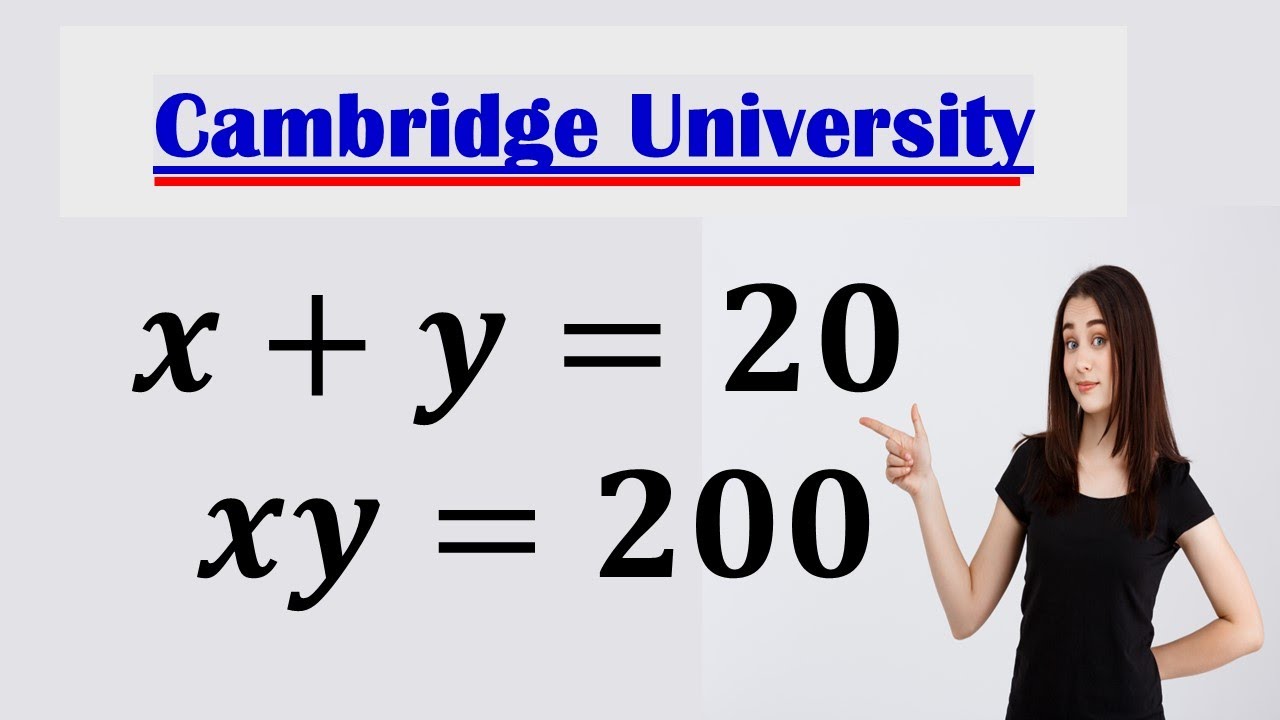 A very tricky Cambridge University Admission Algebra Exam | Entrance Aptitude Test | Find x & y!!