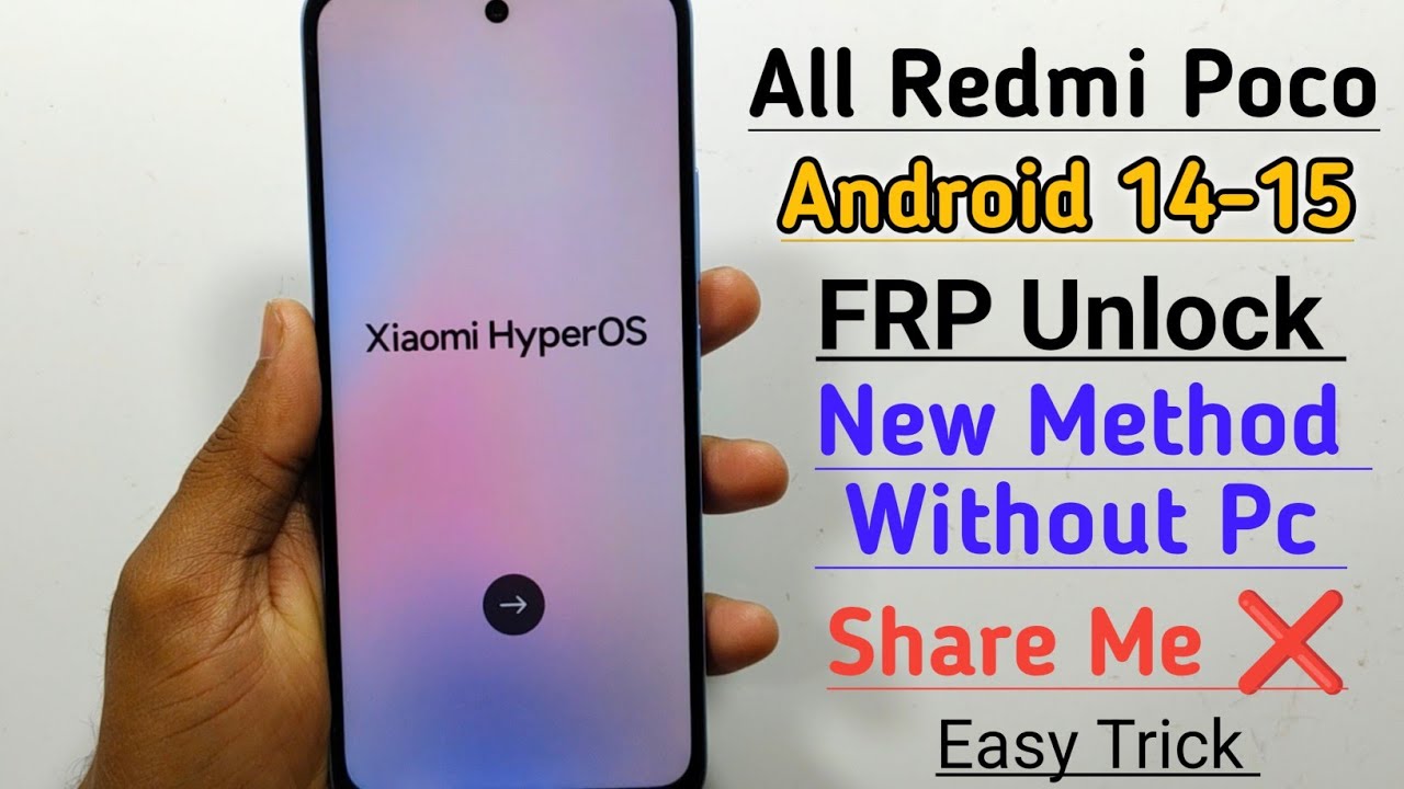 All Poco Redmi Android 14,15 Frp bypass Without PC || All Redmi Poco Frp Unlock 2026 || New Trick 