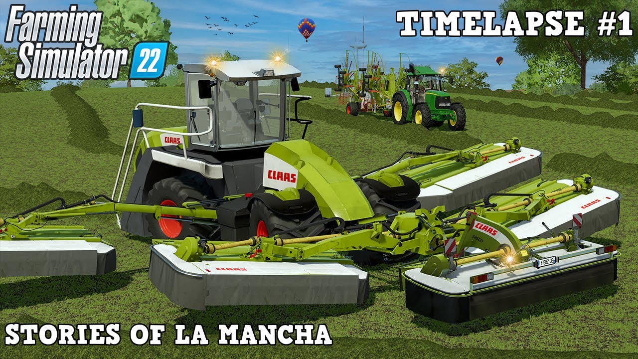 Mowing with CLAAS COUGAR - biggest MOWER of the WORLD! 💪😎🚜💨 | La Mancha | FS22 | Timelapse #1