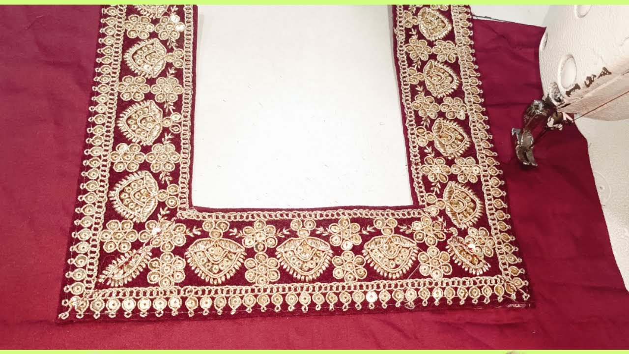 ഇത്രയും ഈസിയാണോ square  sneck ൽ, കസവു തയ്ക്കാൻ /square neck lase stiching malayalam/lase stiching