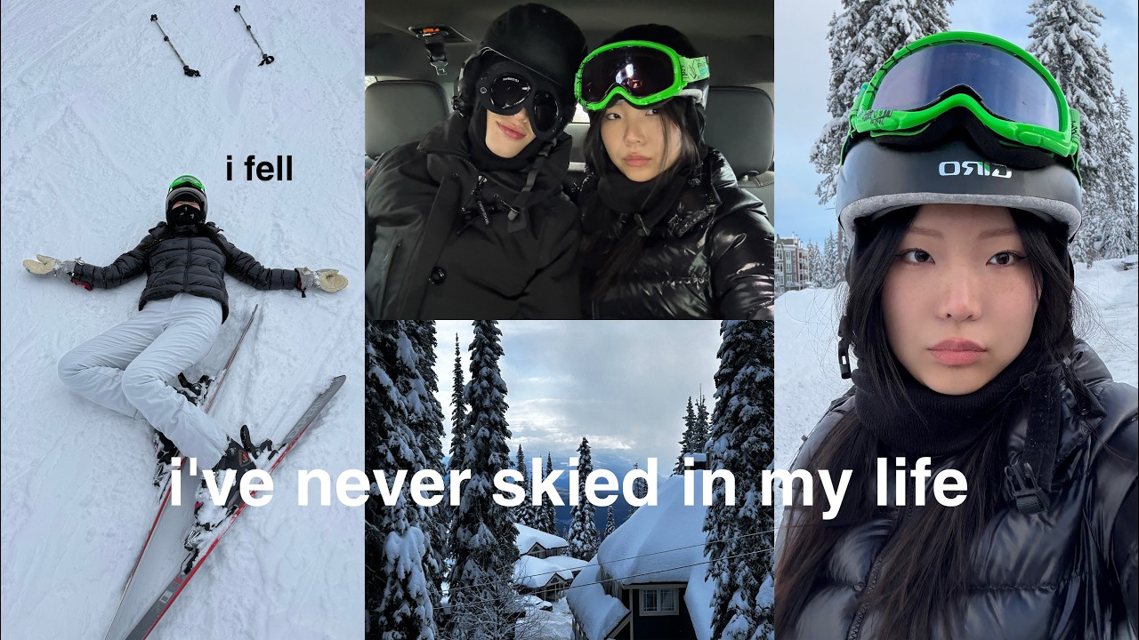 i tried skiing for the first time *chaotic*