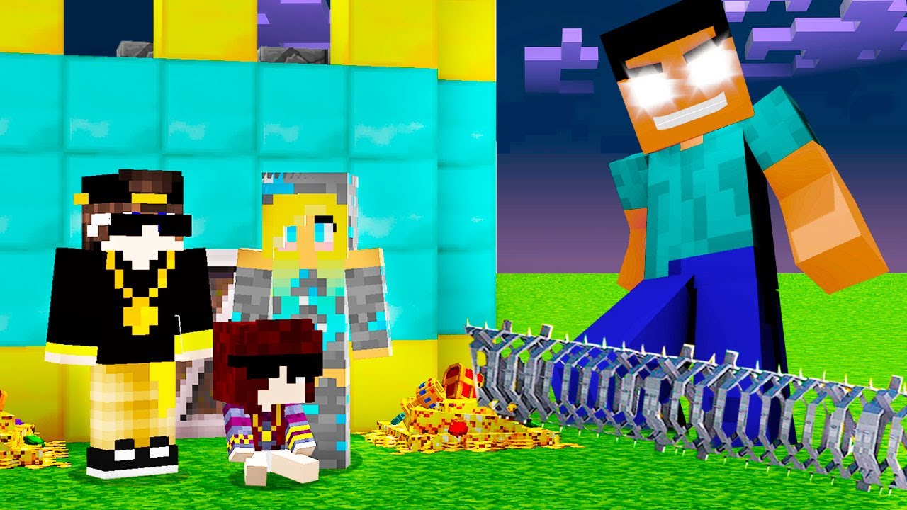 100% SEGURA... - Base SECRETA DA FAMILIA RICA contra o HEROBRINE