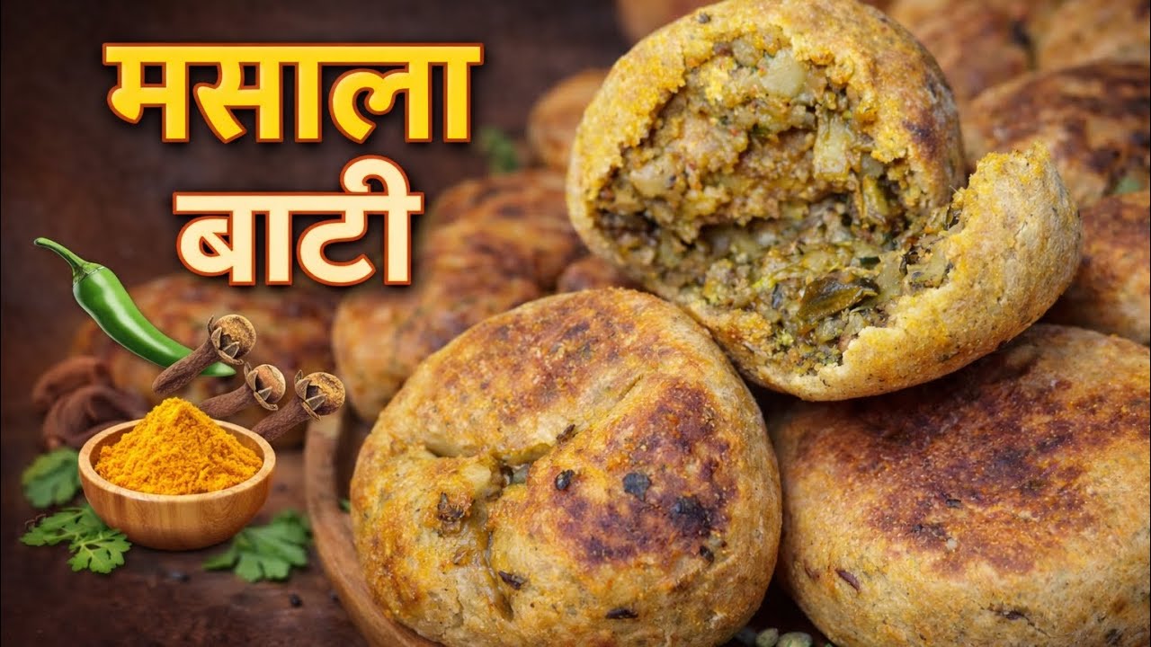 घर पर बनाएं कुरकुरी मसाला बाटी बिना ओवन, देसी स्वाद और कड़ाई में । Masala Bati Recipe .😋👌👌