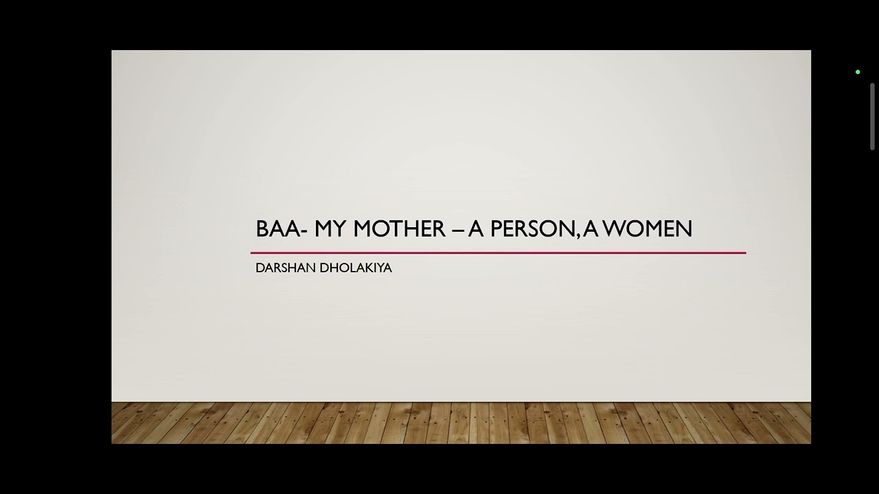 Baa my mother - A person A woman 