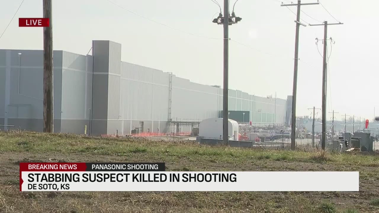 Stabbing suspect killed in shooting at Panasonic plant