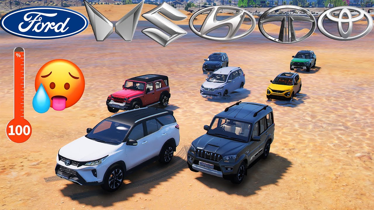 GTA 5 : Indian Cars Vs Hottest Desert 4x4 Offroading Challenge !!