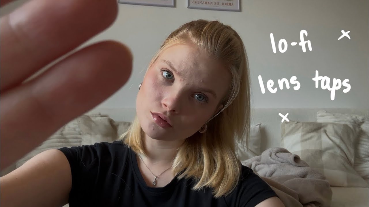 ASMR lo-fi camera lens tapping with short nails 🐚 low quality, no mic