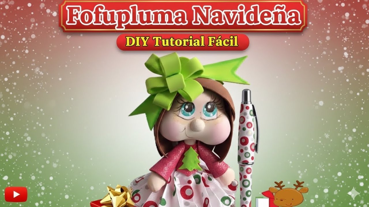 Aprende conmigo a hacer Fofupluma navideña DYI fácil para vender 