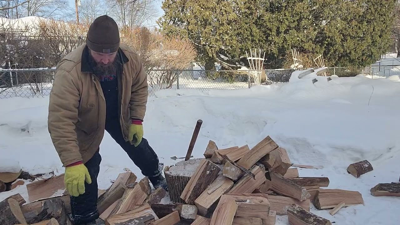 Splitting a week's worth of firewood 