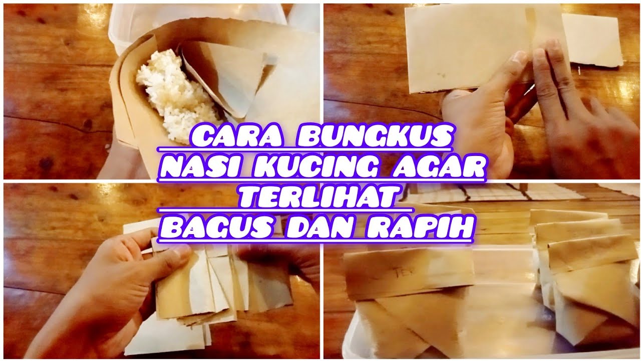 CARA BUNGKUS NASI KUCING BAGUS DAN RAPI #menuangkringan
