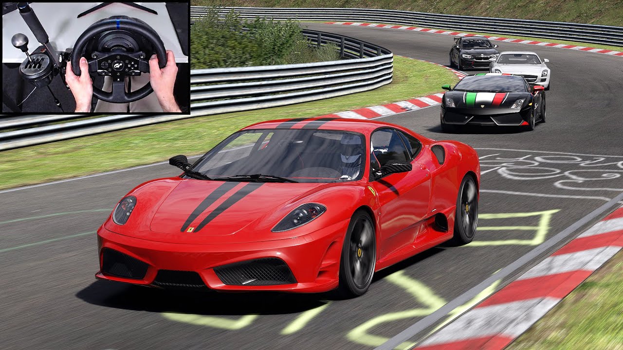 Ferrari F430 Scuderia - Nürburgring Nordschleife Tourist Trackday | Assetto Corsa | Steering Wheel