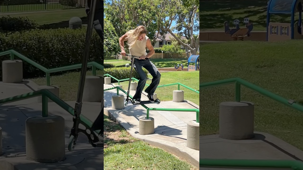 Hyped to get one slide in before security! 🛴 Juzzy Carter #shorts #maddgear #scooter #shortvideo