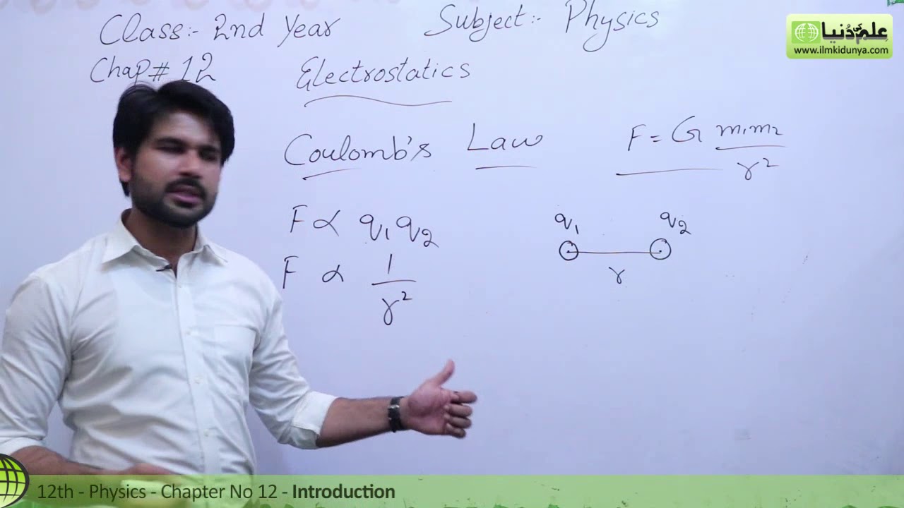 FSc Physics book 2, Ch 12 - Coulomb's Law - Electrostatics - 12th Class Physics