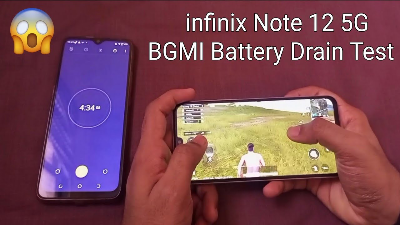 infinix Note 12 5G BGMI Battery Drain Test ( 100 To 0% )