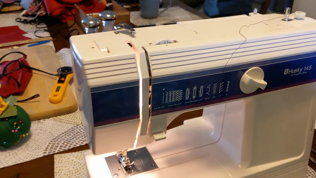 How to thread a Husqvarna Husky 145 Sewing Machine