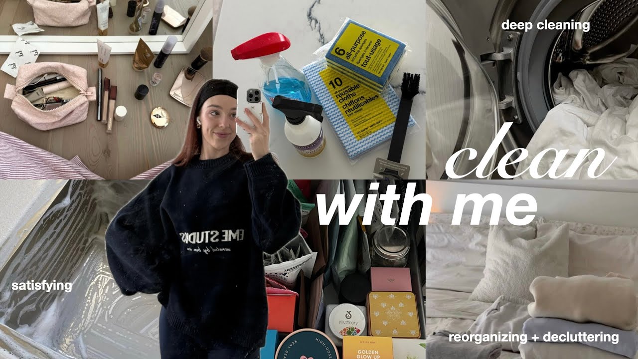 CLEAN + ORGANIZE WITH ME 🧺 deep clean, declutter & reset my home