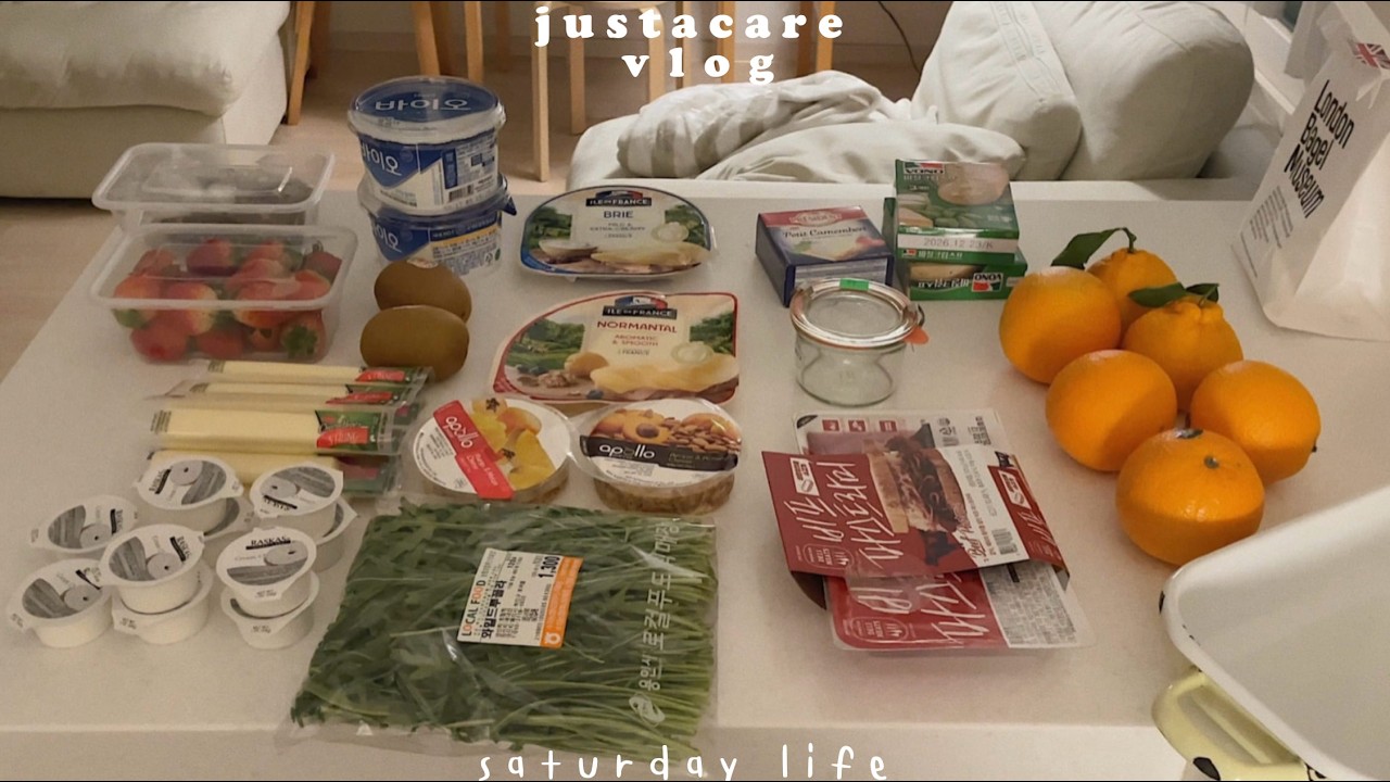 saturday life vlog in Korea 🐰🍊🧃⌇สูตรอาหารเช้าง่ายแต่อร่อย!, ซื้อจานมือสอง, ช้อปปิ้งที่ COSTCO 🇺🇸