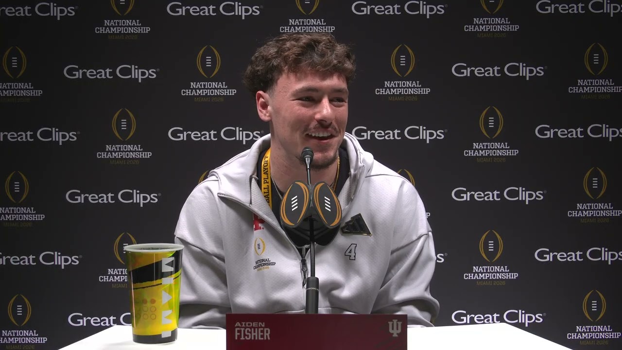 IU football's Aiden Fisher, Roman Hemby CFP national championship media day availability