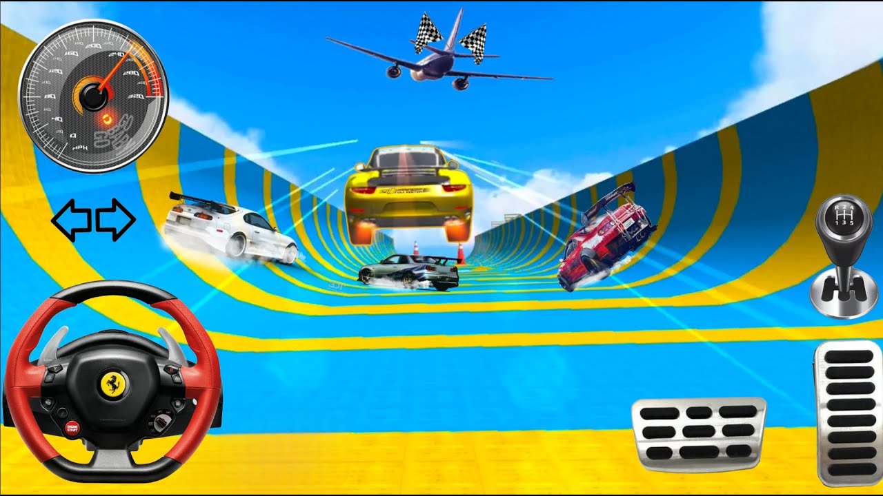 Super Crazy Mega Ramp Impossible Car Racing। Extreme Stunt Car Driving : Android Gameplay #1