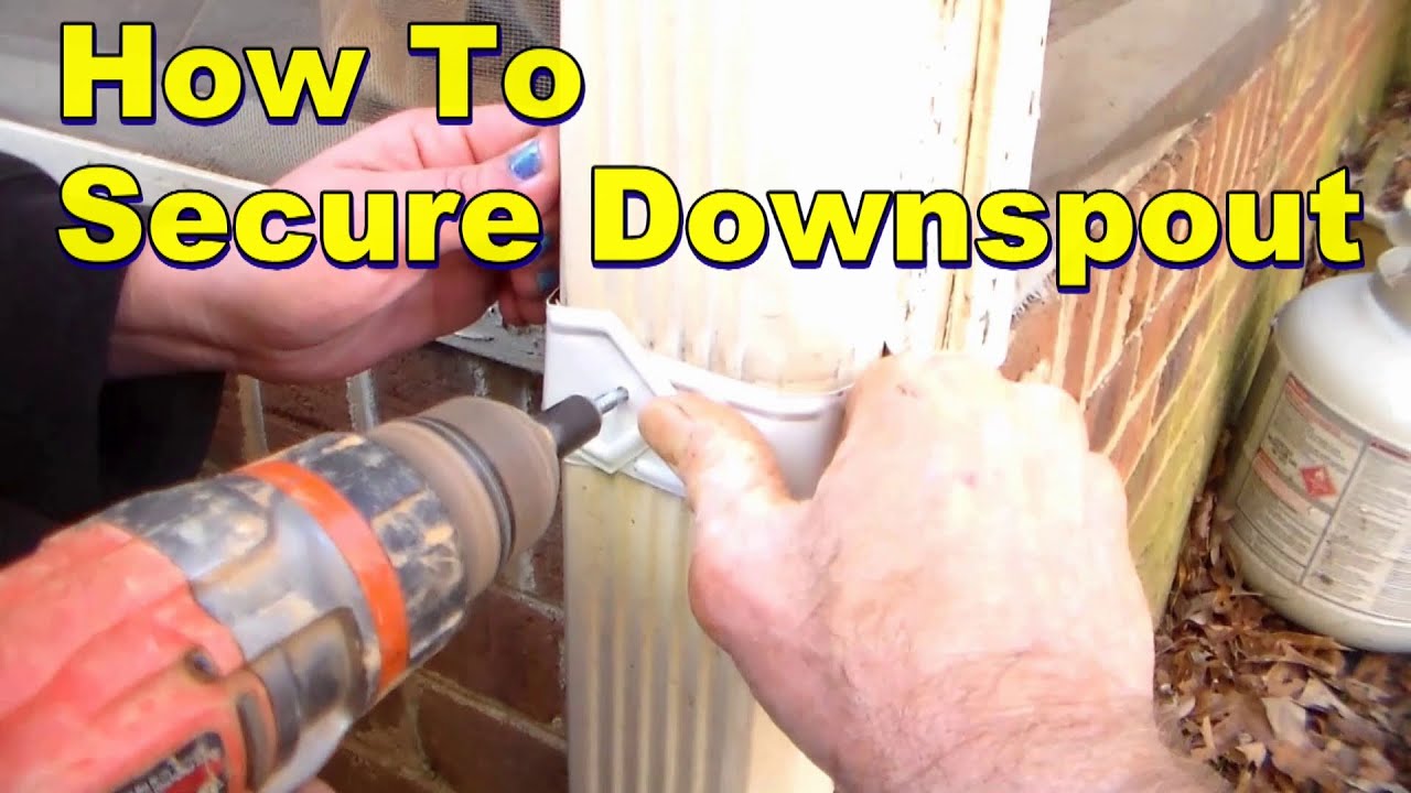 French Drain, How To Secure Downspout with Strap