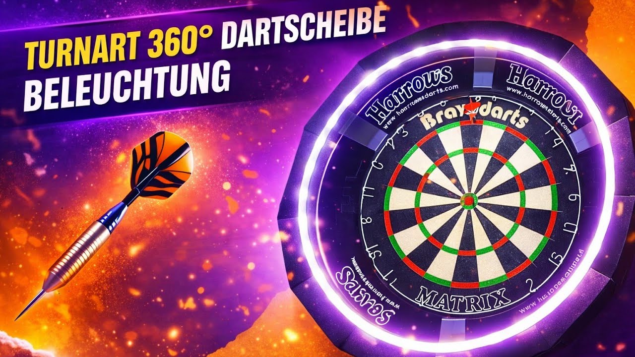 Turnart 360°Pro Dartscheiben Beleuchtung - Aufbau & Test ( unter 60€ )