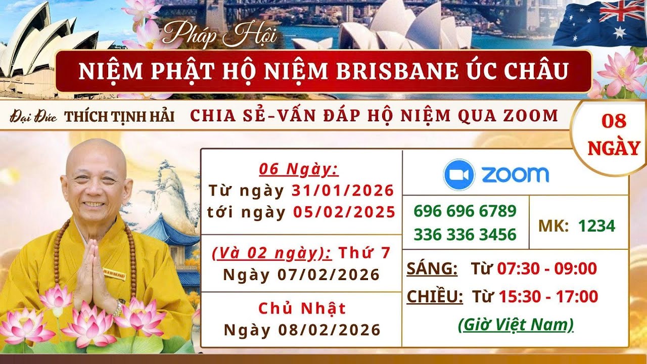 [🔴]1. ĐĐ THÍCH TỊNH HẢI CHIA SẺ-VẤN ĐÁP HỘ NIỆM | PHÁP HỘI NP HỘ NIỆM BRISBANE ÚC CHÂU 02/02/2026