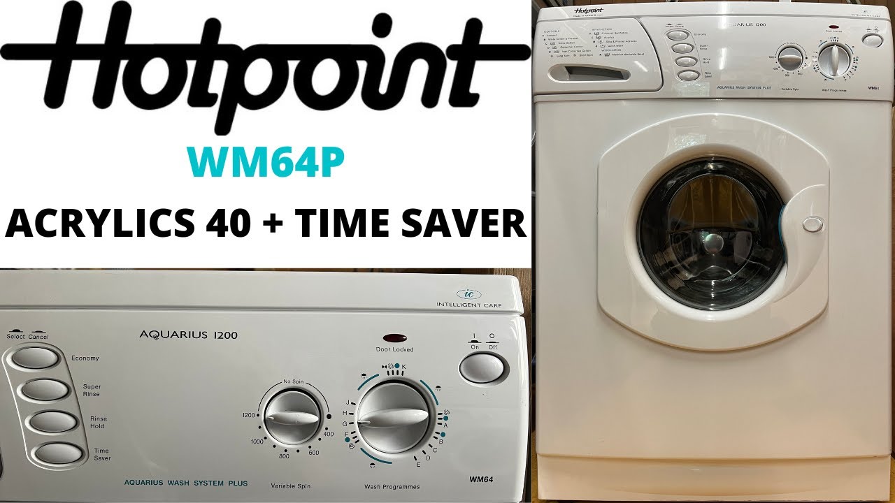 Hotpoint Aquarius 1200 WM64P Washing Machine - [G] Acrylics 40 + Time Saver