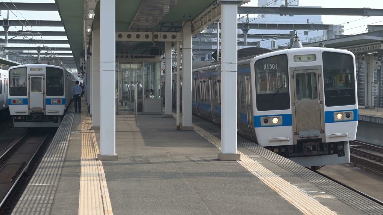 415系 分オイFo1501編成+Fo1521編成 鹿児島本線 普通博多行 吉塚出発【4K HDR】