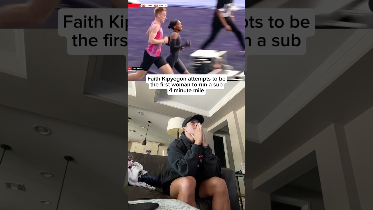 Faith Kipyegon attempts to run a sub 4 minute mile