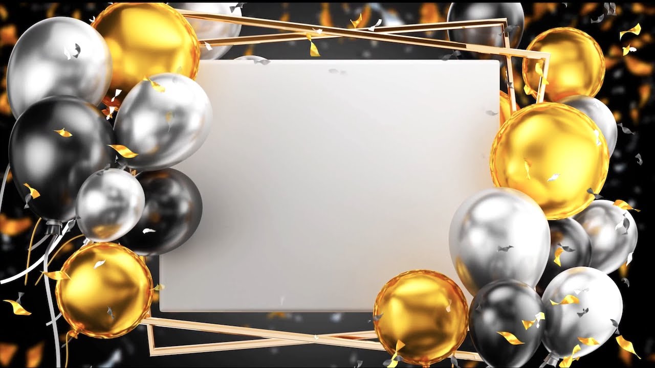 Invitation Card Motion Graphic I Balloons With Confetti Birthday Invitation Card I Invitation Video