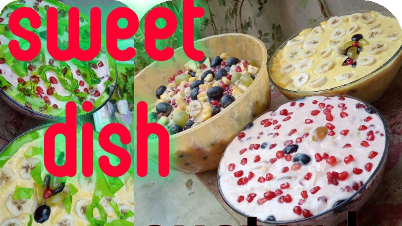 Fruit chat |Mango custard | strawberry custard /Easy recipe of sweet dish Cooked by jams