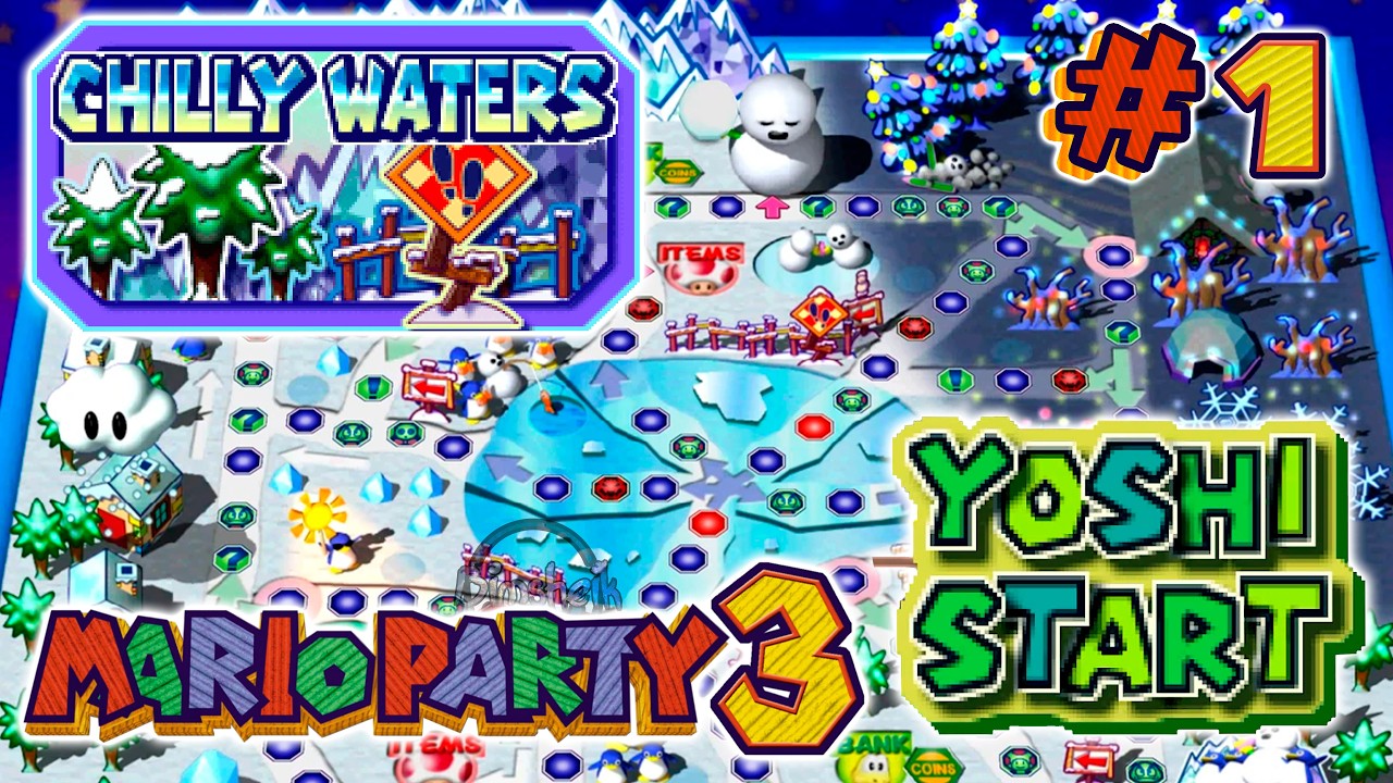 【Gameplay】Mario Party 3 | #1 Chilly Waters | Modo Historia (Yoshi) en Español