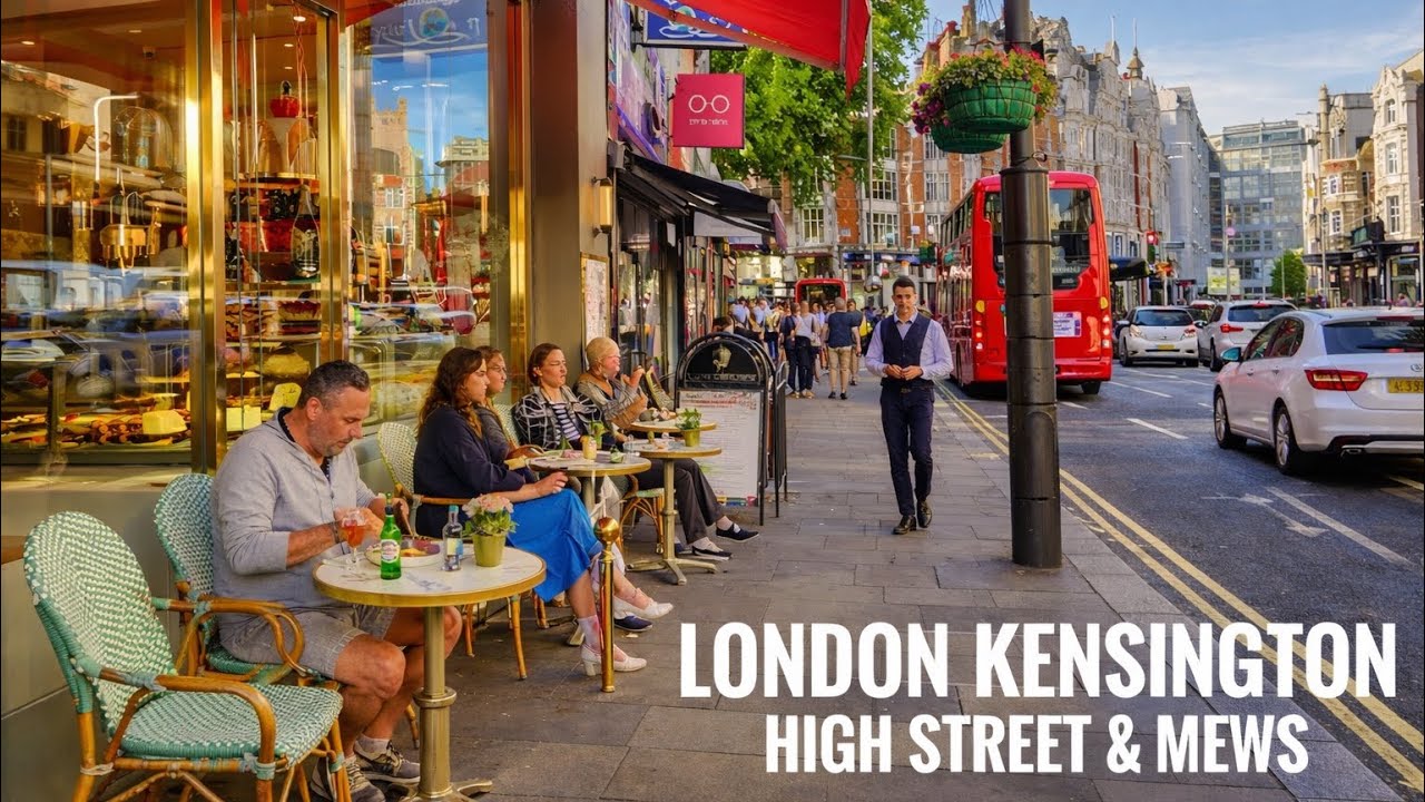 London Kensington Side Streets & Mews - 4K HDR Virtual Walk | Kensington High Street Walk